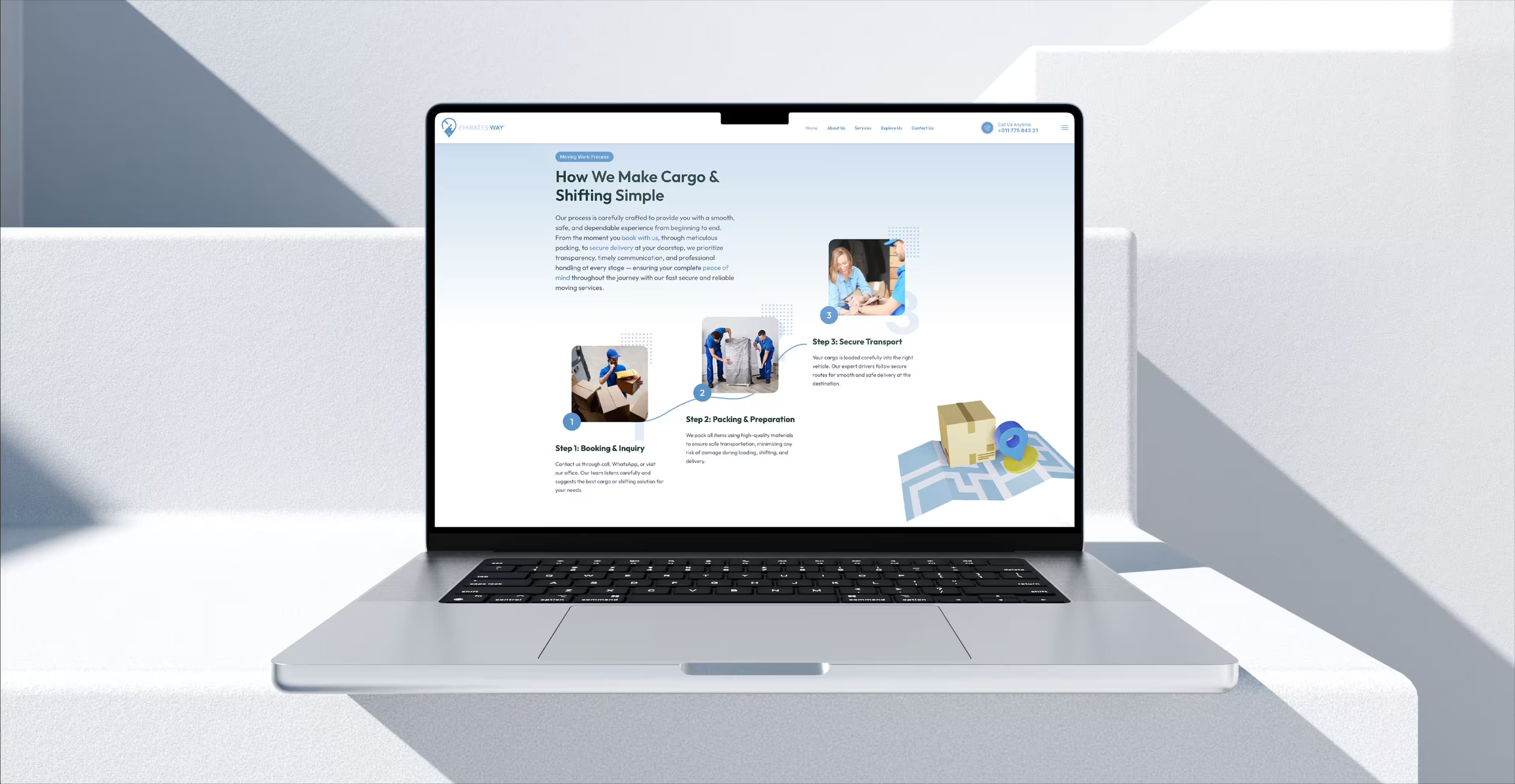 Emirates way cargo website custom software branding