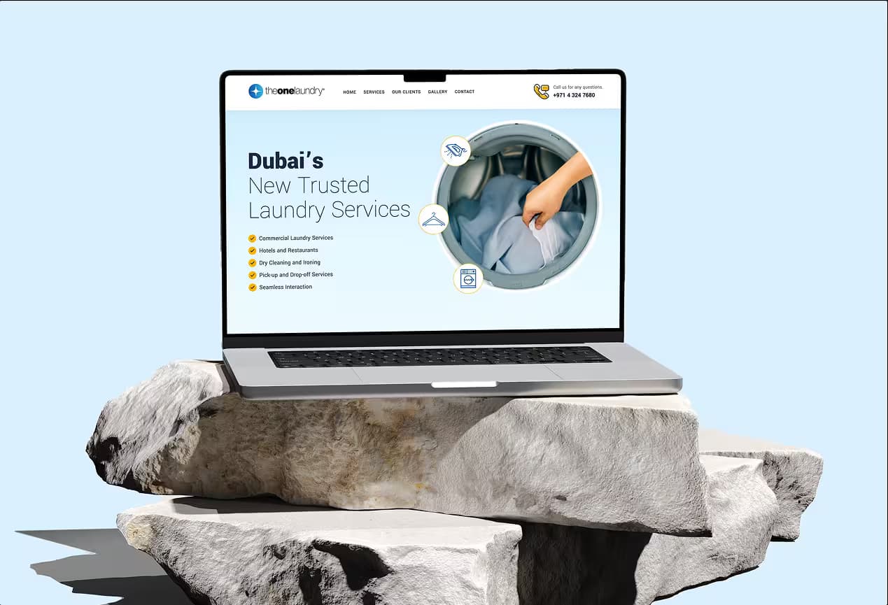 Laundry laptop branding